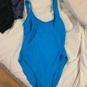 Open Back Blue One Piece